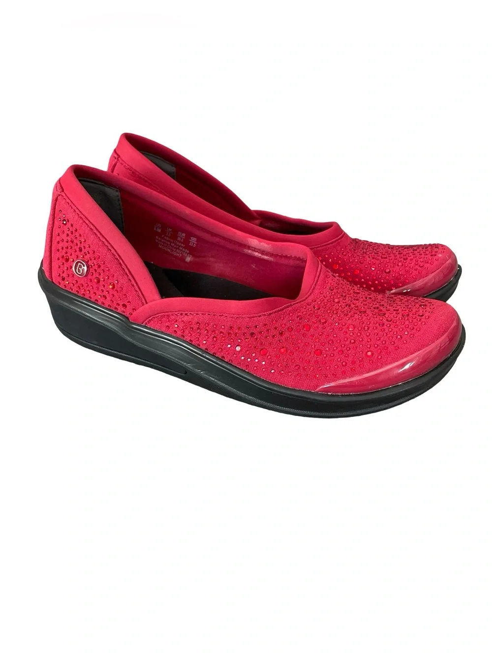 BZEES Red Moonlight Sparkle Slip On Sneakers Size 6.5